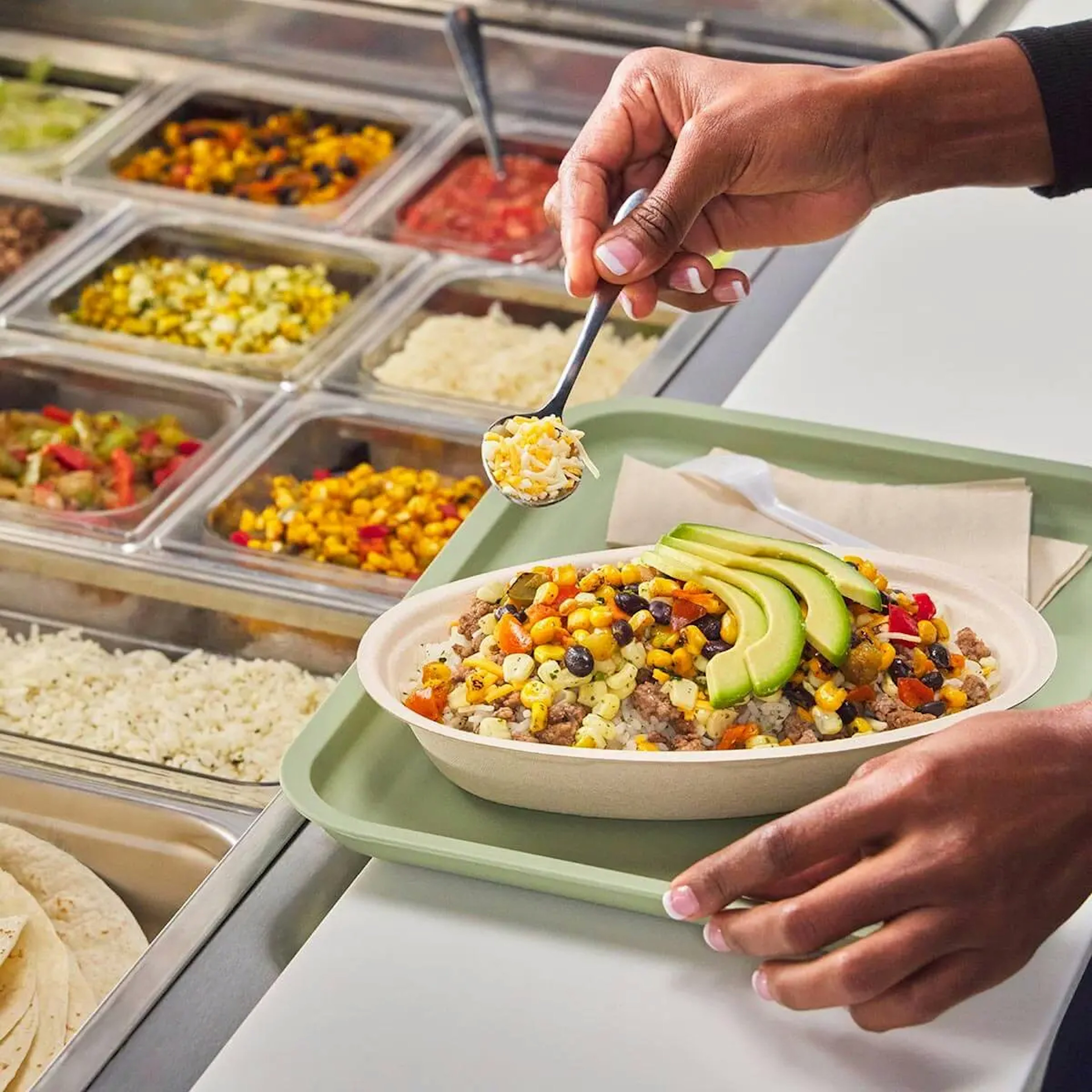 Food Station: Build-Your-Own Mexican Bowl for College & University