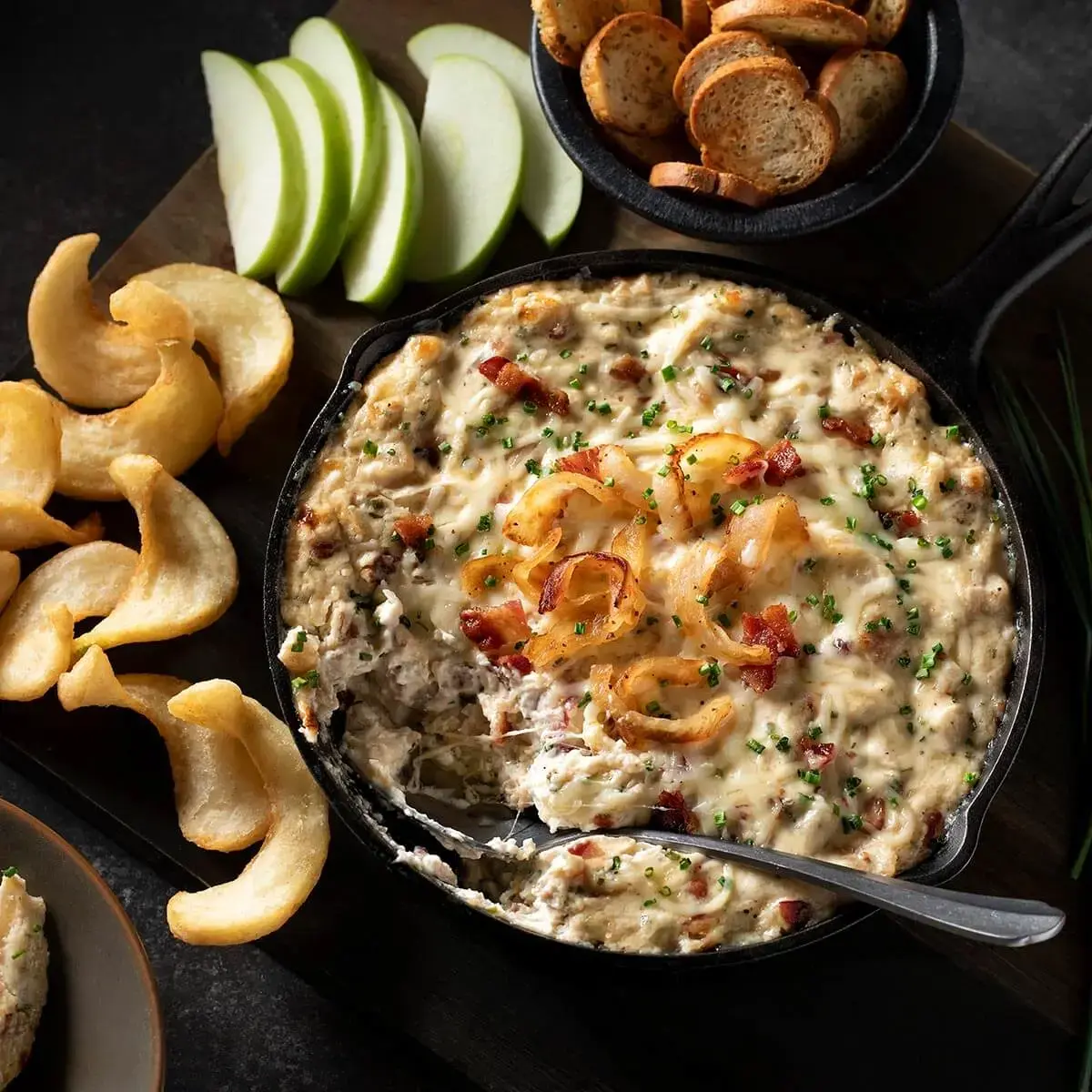 Warm Gruyere, Bacon and Caramelized Onion Dip Recipe Card